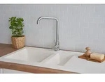 Einbausp&uuml;le K&uuml;chensp&uuml;le Sp&uuml;le Granit Mineralite 100 x 50 Wei&szlig; Respekta Denver
