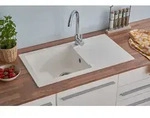 Einbausp&uuml;le K&uuml;chensp&uuml;le Sp&uuml;le Granit Mineralite 78 x 44 Wei&szlig; Respekta Denver