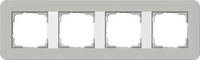 Gira 0214412, Gira 0214412 Abdeckrahmen 4-fach Gira E3 Grau/Reinwei&szlig;