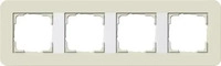 Gira 0214417, Gira 0214417 Abdeckrahmen 4-fach Gira E3 Sand/Reinwei&szlig;