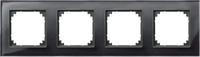 Merten 489403, Merten 489403 M-PLAN-Echtglasrahmen 4-fach Onyxschwarz