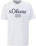 S.OLIVER s.Oliver Herren T-Shirt - Basic, Logoprint, Rundhals, Baumwolle