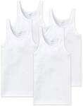 SCHIESSER Herren Unterhemd 4er Pack - &auml;rmellos, Cotton Essentials, Feinripp