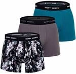 HAPPY SHORTS Happy Shorts Herren Boxer Shorts, 3er Pack - Retro Jersey, Logobund