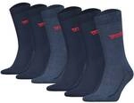 LEVIS Levi's Herren Socken 6er Pack - Regular Cut Batwing, ECOM, Logo, einfarbig