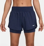 Nike DX6012, NIKE Damen Shorts W NK ONE DF MR 3IN 2N1 SHORT MIDNIGHT NAVY/REFLECTIVE