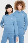 Nike FD3000, NIKE Kinder Kapuzensweat K NSW CLUB FLC HDY LBR Blau