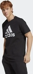 Adidas IC9347, ADIDAS Herren Shirt Essentials Single Jersey Big Logo BLACK/WHITE male