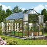 Vitavia Gew&auml;chshaus Domus 9900 ESG 3 mm inkl. 4 Dachfenster Schwarz