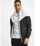 l&auml;ssige URBAN CLASSICS Herren Jacke Rei&szlig;verschluss Kapuze 75 g/m2 Schwarz/Wei&szlig; - L