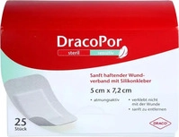 PZN-DE 19075963, Draco Dracopor sensitiv 5x7,2 cm steril m.Silikonkleber 25 St