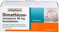 PZN-DE 01364804, SIMETHICON-ratiopharm 85 mg Kautabletten 100 St, Grundpreis: &euro;
