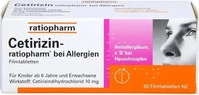 PZN-DE 02158159, CETIRIZIN-ratiopharm bei Allergien 10 mg Filmtabl. 50 St
