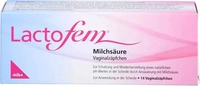 PZN-DE 10078061, Lactofem Milchs&auml;ure Vaginalz&auml;pfchen 14 St Suppositorien,