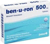PZN-DE 00116694, Ben-U-Ron 500 mg Tabletten 20 St, Grundpreis: &euro; 0,20 / St&uuml;ck