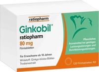 PZN-DE 06680852, GINKOBIL-ratiopharm 80 mg Filmtabletten 120 St, Grundpreis: &euro;