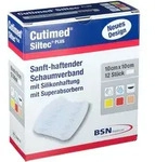 Cutimed Siltec Plus Schaumverb.10x10 cm haftend 12 St Kompressen