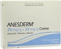PZN-DE 09071496, Anesderm 25 mg/g + Creme 2 Pflaster 5 g, Grundpreis: &euro;...