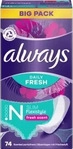 Always Slipeinlage Flexi Slim Frisch BigP 74 Stk St Binden, Grundpreis: &euro; 0,10 /