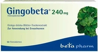 PZN-DE 14259724, Gingobeta 240 mg Filmtabletten 50 St, Grundpreis: &euro; 0,66 /