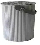 Hachiman Eimer mit Deckel, Gr&ouml;&szlig;e S, 8 Liter, Farbe hellgrau/grau