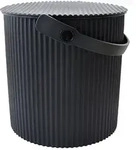 Hachiman Eimer mit Deckel, Gr&ouml;&szlig;e mini, 4 Liter, Farbe uni schwarz