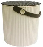 Hachiman Eimer mit Deckel, Gr&ouml;&szlig;e mini, 4 Liter, Farbe ivory/braun