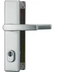 ABUS T&uuml;rschutzbeschlag HLZS814 eckig DD (beidseitig Dr&uuml;cker) in F1