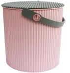 Hachiman Eimer mit Deckel, Gr&ouml;&szlig;e L, 10 Liter, Farbe rose/grau