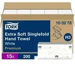 Tork extraweiche Zickzack-Handt&uuml;cher Wei&szlig; H3, Premium, gepr&auml;gt, 15 &times; 200
