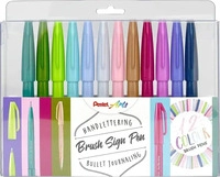 Pentel SES15C-12, Pentel Pastel SES15C12 BrushPenSet farbsortiert, 12 St