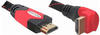 Delock 82687, DELOCK HDMI Kabel Ethernet A -> A St/St 3.00m 90° unten 4K