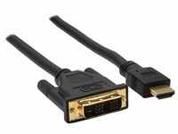 InLine 17662P, InLine Adapterkabel - Single Link - HDMI männlich zu DVI-D männlich