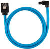Corsair CC8900285, Corsair Premium Sleeved SATA-Kabel gewinkelt, blau 60cm - 2er Pack