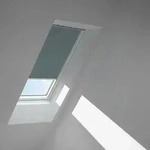 VELUX Verdunkelungsrollo Blaugrau 4581, P06, GGU,Manuell,VELUX,wei&szlig;e Schiene