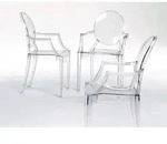 Kartell Armlehnstuhl Louis Ghost, Designer Philippe Starck, 56.5x95x58.5 cm