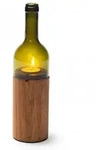 Windlicht WeinLicht Caritas Wendelstein Eichenholz ge&ouml;lt, Glas gr&uuml;n braun, Designer
