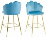 SalesFever &raquo;Arielle&laquo; Barhocker 2er-Set blau