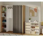 TemaHome &raquo;Tom 1&laquo; Kleiderschrank mit Vorhang Eiche Taupe