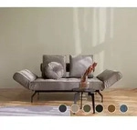 Innovation &raquo;GHIA&laquo; Design-Sofa Chrom Matt/Schwarz / 525 Mixed-Dance Light Blue