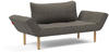 Innovation »ZEAL« Design-Sofa 216 Flashtex Dark Grey / Stem helles Holz