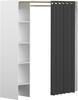 TemaHome »Tom 1« Kleiderschrank mit Vorhang Weiß Dunkelgrau 123/160x182x50 cm