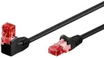 Goobay CAT 6 Patchkabel 1x 90&deg; gewinkelt, U/UTP, Schwarz