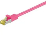 Goobay RJ45 Patchkabel CAT 6A S/FTP (PiMF), 500 MHz mit CAT 7 Rohkabel, Magenta