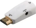 Goobay Kompakter HDMITM/VGA-Adapter inkl. Audio, vergoldet - HDMITM-Stecker (Typ A) >