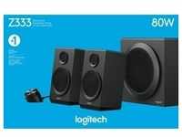 Logitech Lautsprecher Z333, Audio, Stereo 2.1, 80W Subwoofer, schwarz, Retail