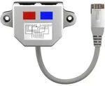 Goobay Kabel-Splitter (Y-Adapter) - Ethernet-/ISDN-Beschaltung, 1x 8-polig auf 2x