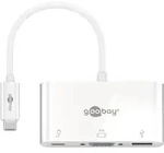 Goobay USB-CTM Multiport-Adapter USB 3.0+VGA+C PD, wei&szlig; - erweitert ein USB-CTM