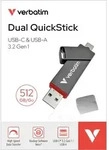 Verbatim USB 3.2 Stick 512GB, Dual, QuickStick Typ-A-C, (R) 550MB/s, (W) 500MB/s,