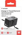Verbatim Ladeadapter, Charge'n'Travel, GaN III, 70W, 2x USB-C Kabel integriert 1x